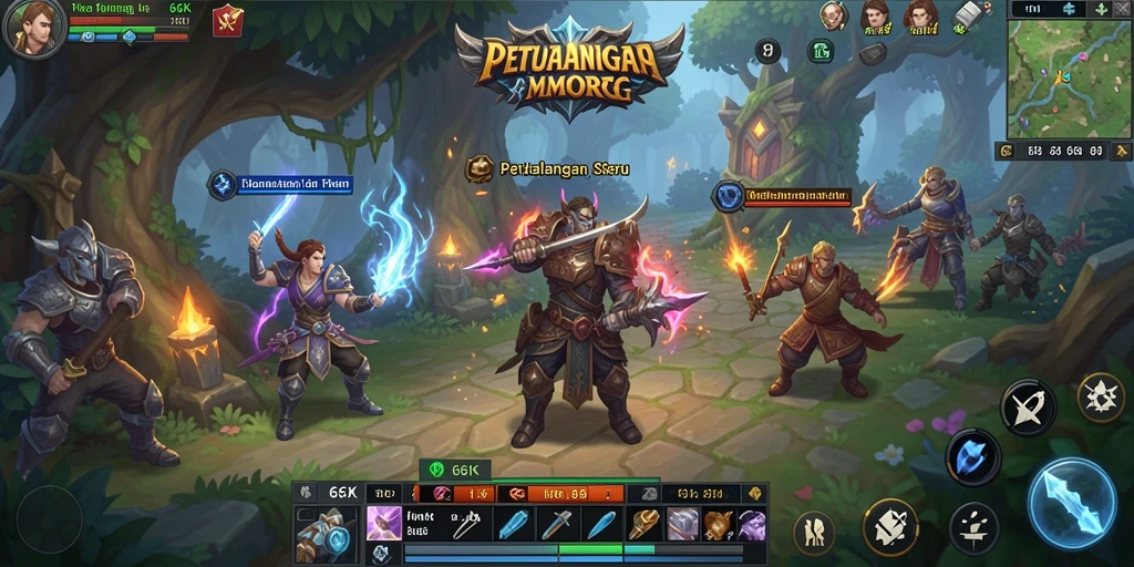 Screenshot gameplay 66K yang menunjukkan suasana pertarungan epik.