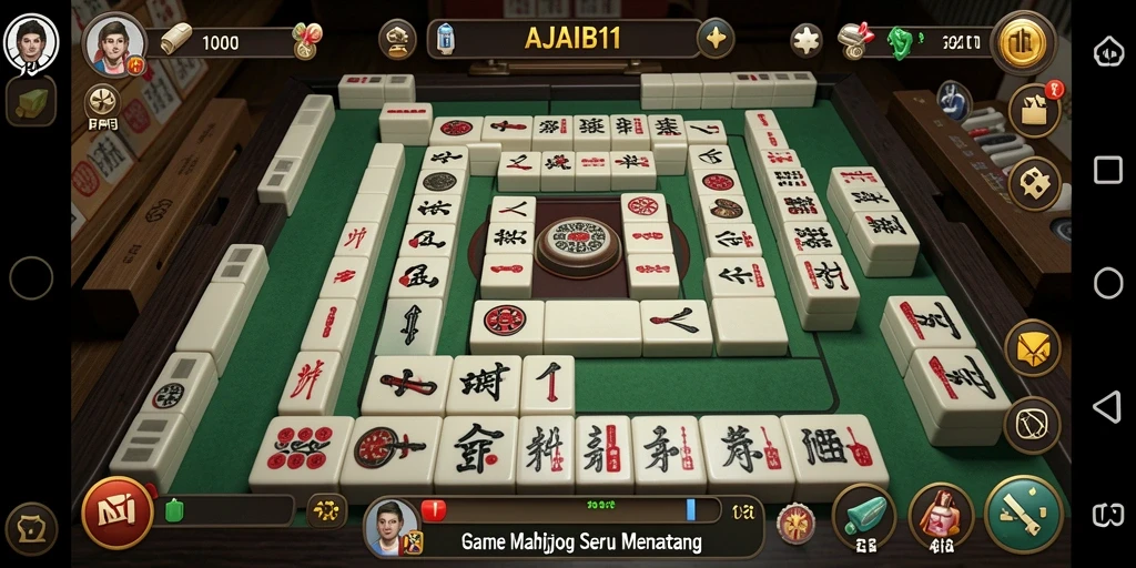 Tampilan screenshot AJAIB11 menunjukkan gameplay menawan dari permainan Mahjong.