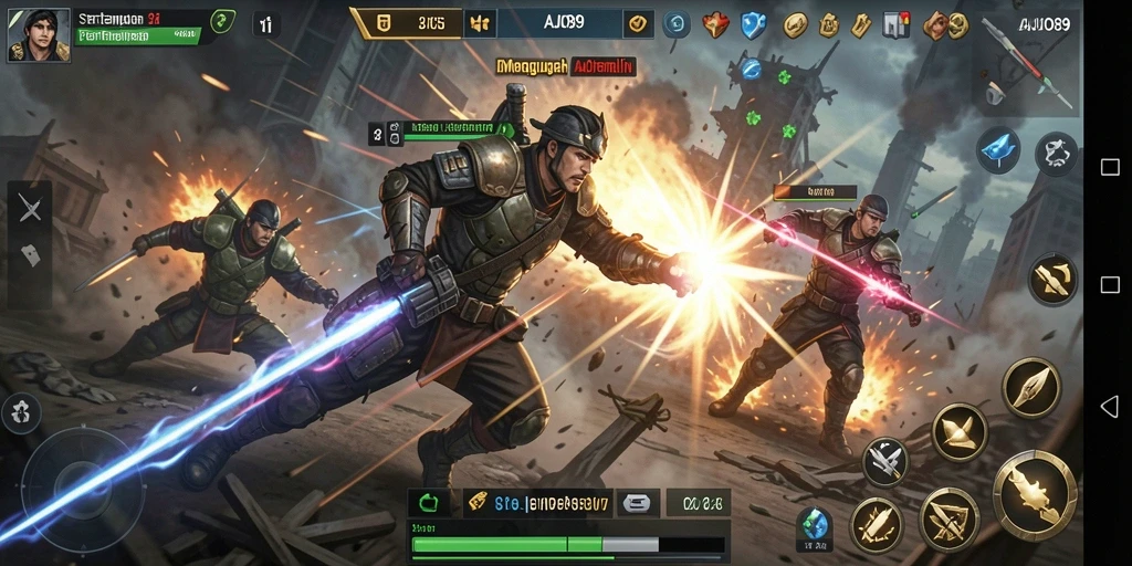 Screenshot AJO89 menunjukkan pertempuran epik dengan strategi mendalam.
