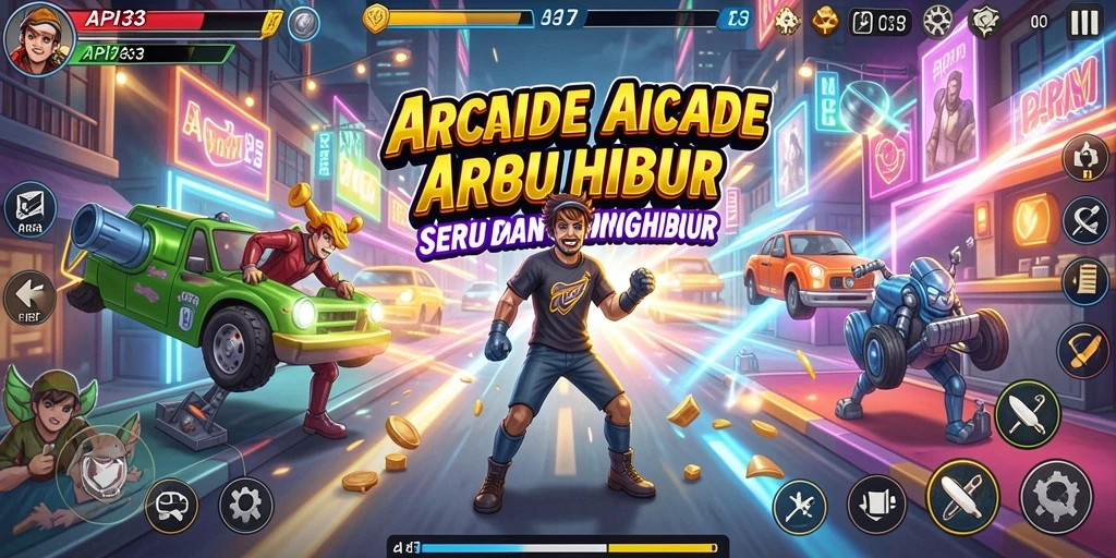 Tangkapan layar menampilkan aksi seru dalam gameplay Arcade API33.