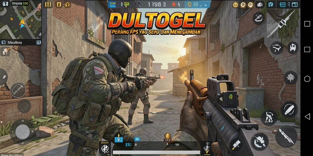 Tampilan gameplay FPS DULTOGEL yang mengesankan dan penuh aksi.