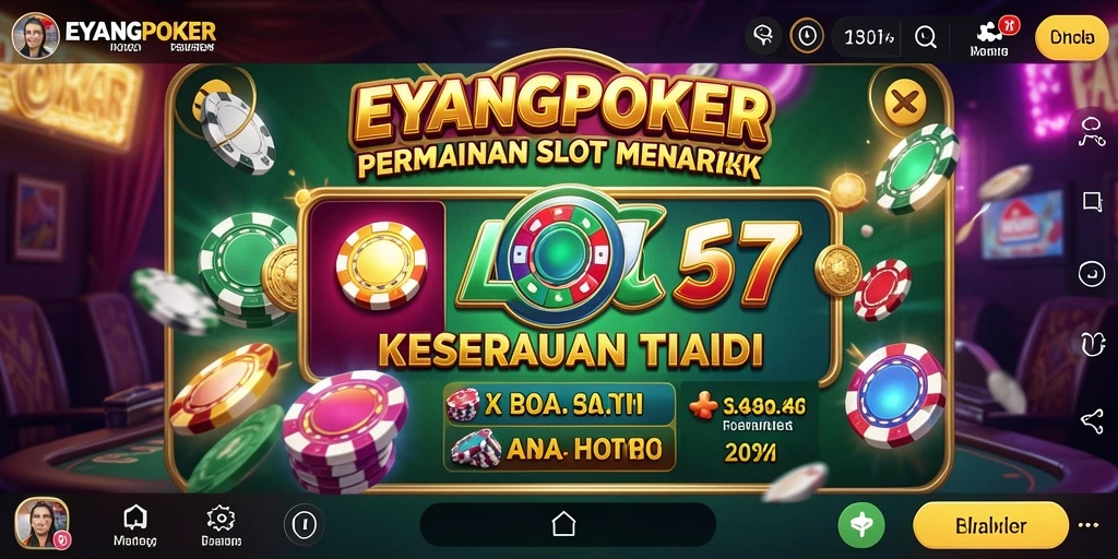 Tampilan menarik dari gameplay EYANGPOKER yang penuh warna.