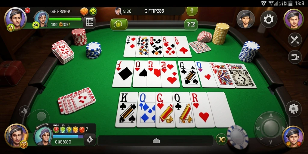 Gameplay seru Gaple dalam GIFTRP288 yang menantang.