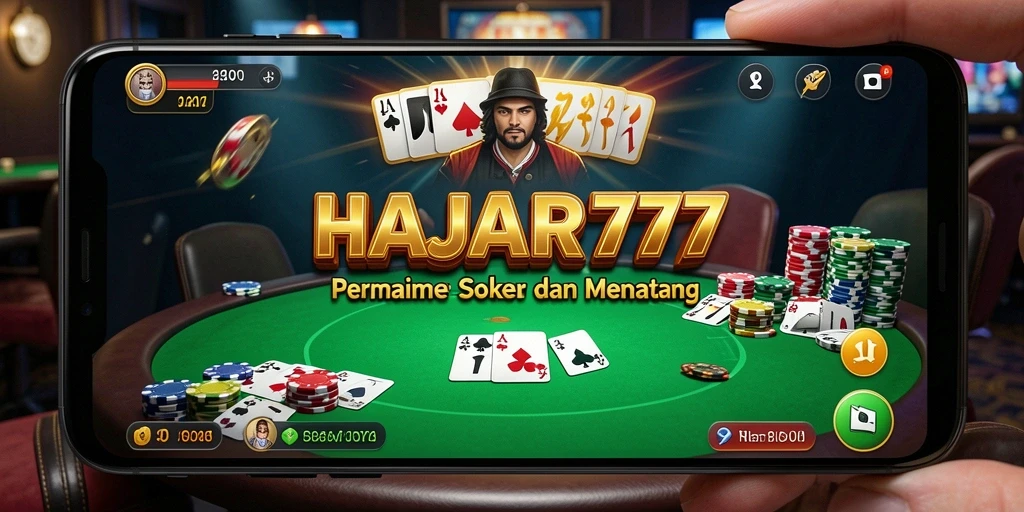 Tampilan gameplay poker di HAJAR777 yang mengasyikkan dan interaktif.