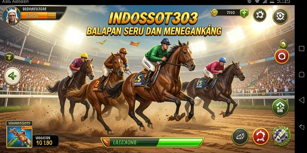 Screenshot gameplay INDOSLOT303 dengan aksi balapan yang menggugah adrenalin.