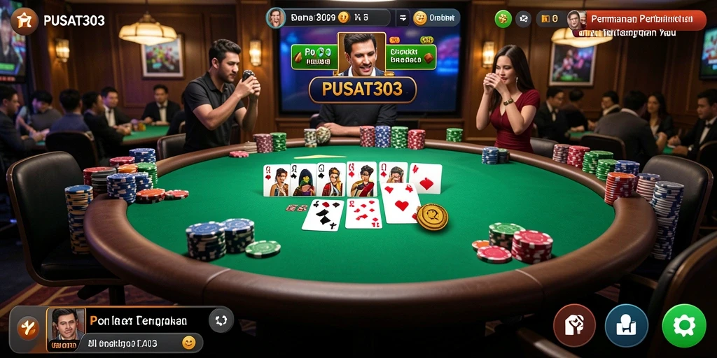 Tampilan seru gameplay PUSAT303 saat bermain Poker.