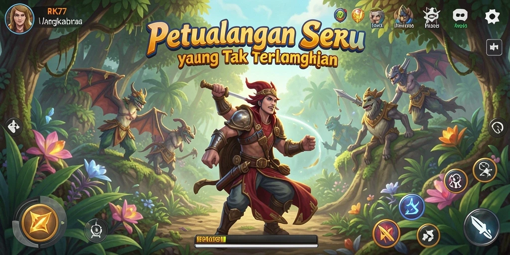 Tampilan gameplay petualangan yang mendebarkan di RK77.