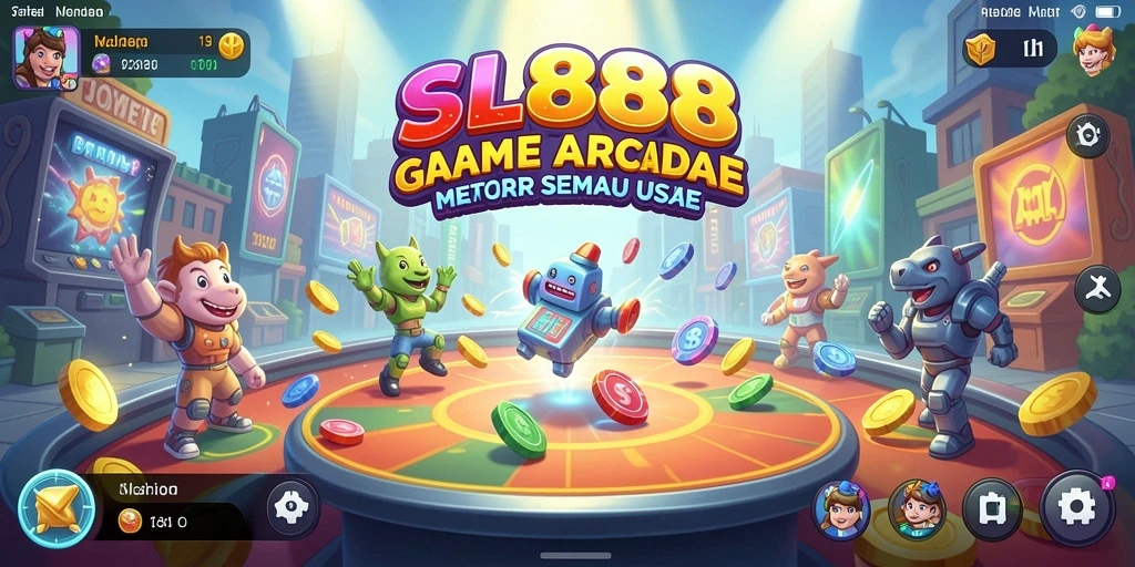 Tampilan gameplay seru SL888 dengan karakter-karakter menarik.
