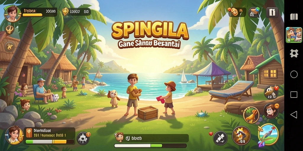 Tampilan gameplay SPINGILA yang menarik dan penuh warna.