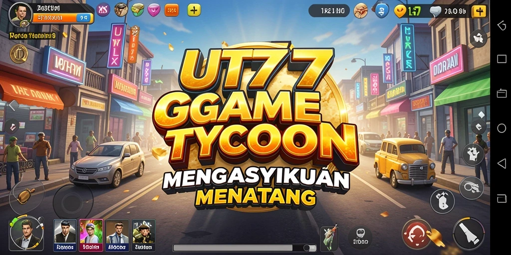 Screenshot utama UT77 menunjukkan gameplay Tycoon yang menegangkan dan interaktif.
