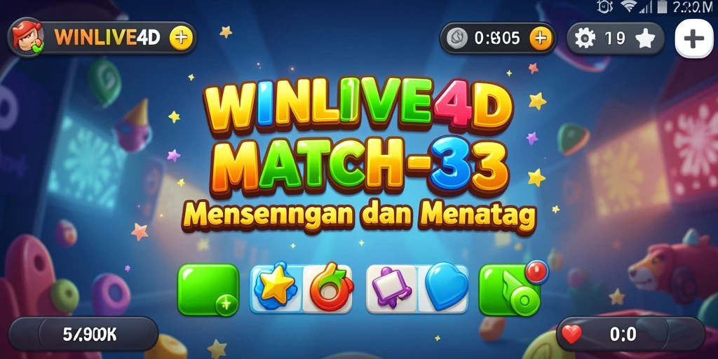 Tampak seru, permainan Match-3 penuh warna dan tantangan.