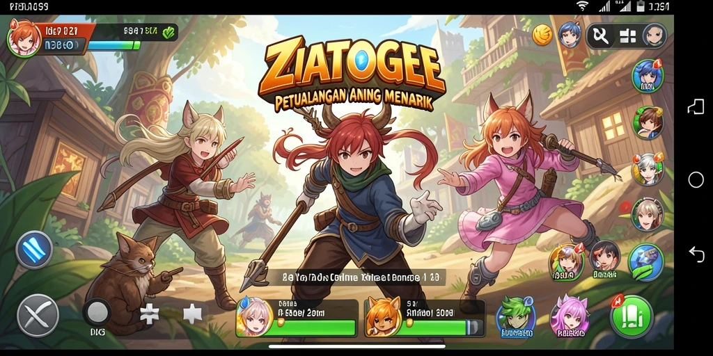 Gameplay seru ZIATOGEL dengan karakter Anime unik.